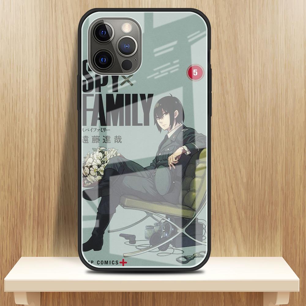 Tempered Glass Case For Apple iPhone 13 12 Mini 11 Pro XS Max SE 2020 XR 7 8 Plus X 6 6S Back Phone Cover SPY FAMILY Anime Funda
