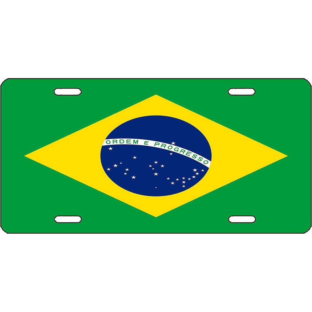 Brazil Flags License Plates Metal Tin Signs for Wall Decoration Vintage Tags Metal Automotive Signs For Cafe Bar Club Garage Pub