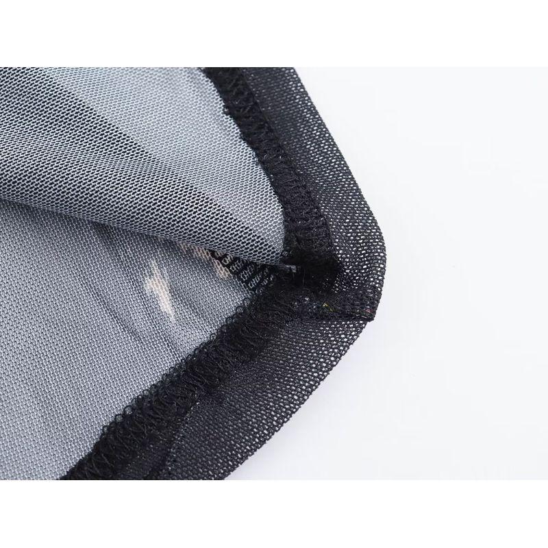 Kaslead New Arrival Women's Clothing Fashion Style Fashion Silm Print Mesh Cinched Hip Bag Long Sleeves Dress