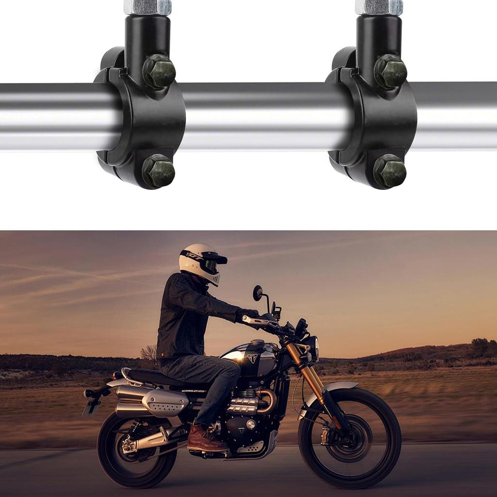 2 PCS Motorcycle Handlebar Mirror Mount Holder, Aluminum 7/8" Mirror Thread Mount Clamp, Handlebar Rearview Mirror Adapter for ATV Scooter, Universal