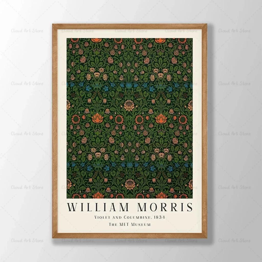 William Morris Blumen-Poster, Leinwandgemälde, florale Wandkunst, Veilchen, botanisches Poster, Wohnzimmer-Dekoration, Heimdekoration, Bild