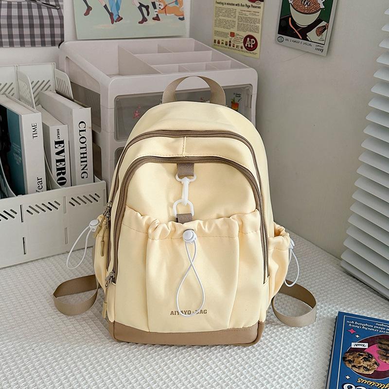 School bag student small backpack new girl travel light solid color popular small school bag high school student backpack