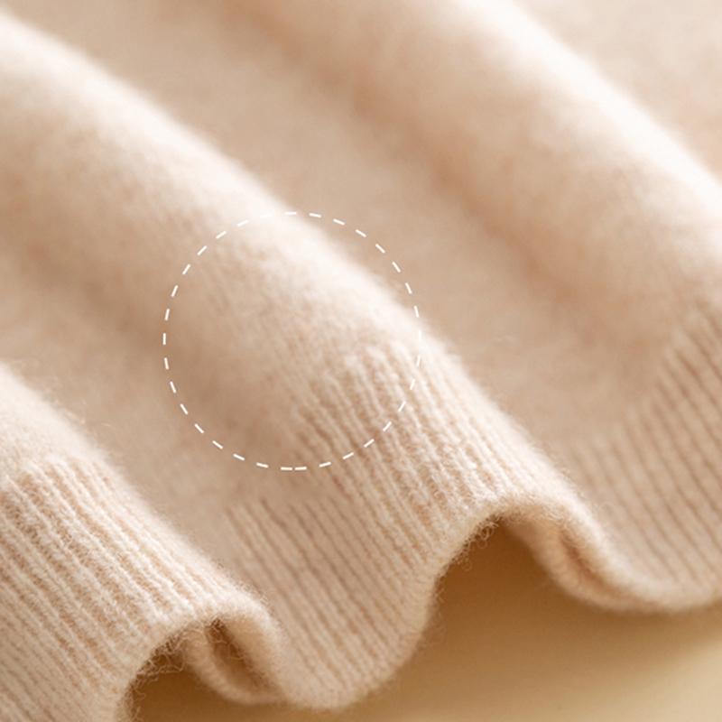 Hirsionsan Weiche Kaschmir Hälfte Rollkragen Stricken Pullover Pullover Frauen Lose Feste Koreanische Grundlegende Pullover Weibliche Einfache Warme Jumper