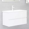 White Bathroom Vanity Cabinet 80 X 38.5 X 45 Cm Particleboard