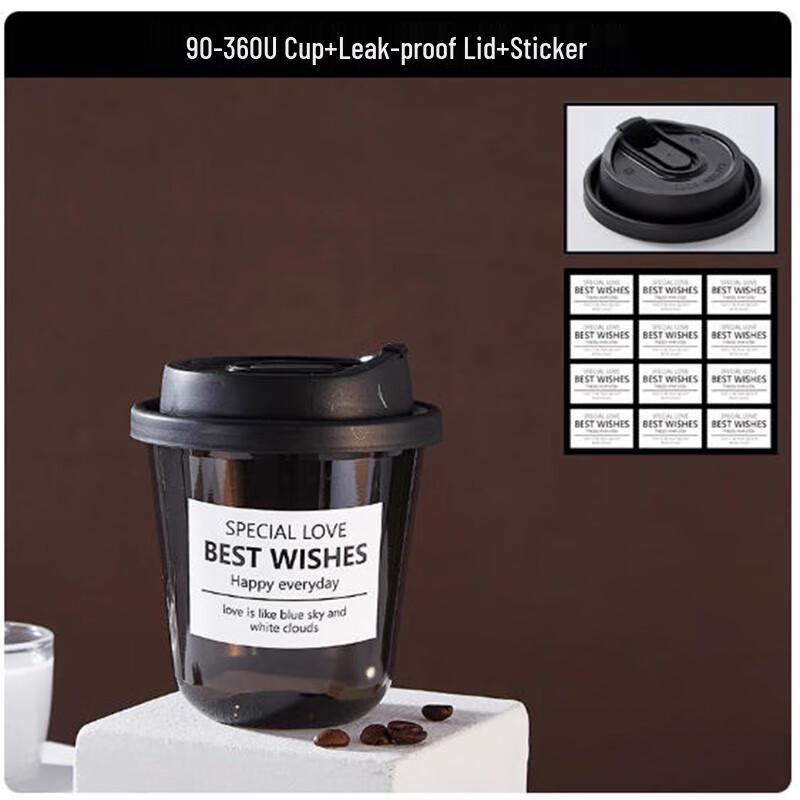 Disposable Coffee Cups with Lids and Stickers