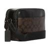 COACH crossbody bag Graham 25 classic presbyopic vertical stripes color matching zipper closure canvas and cowhide camera shoulder medium size men's