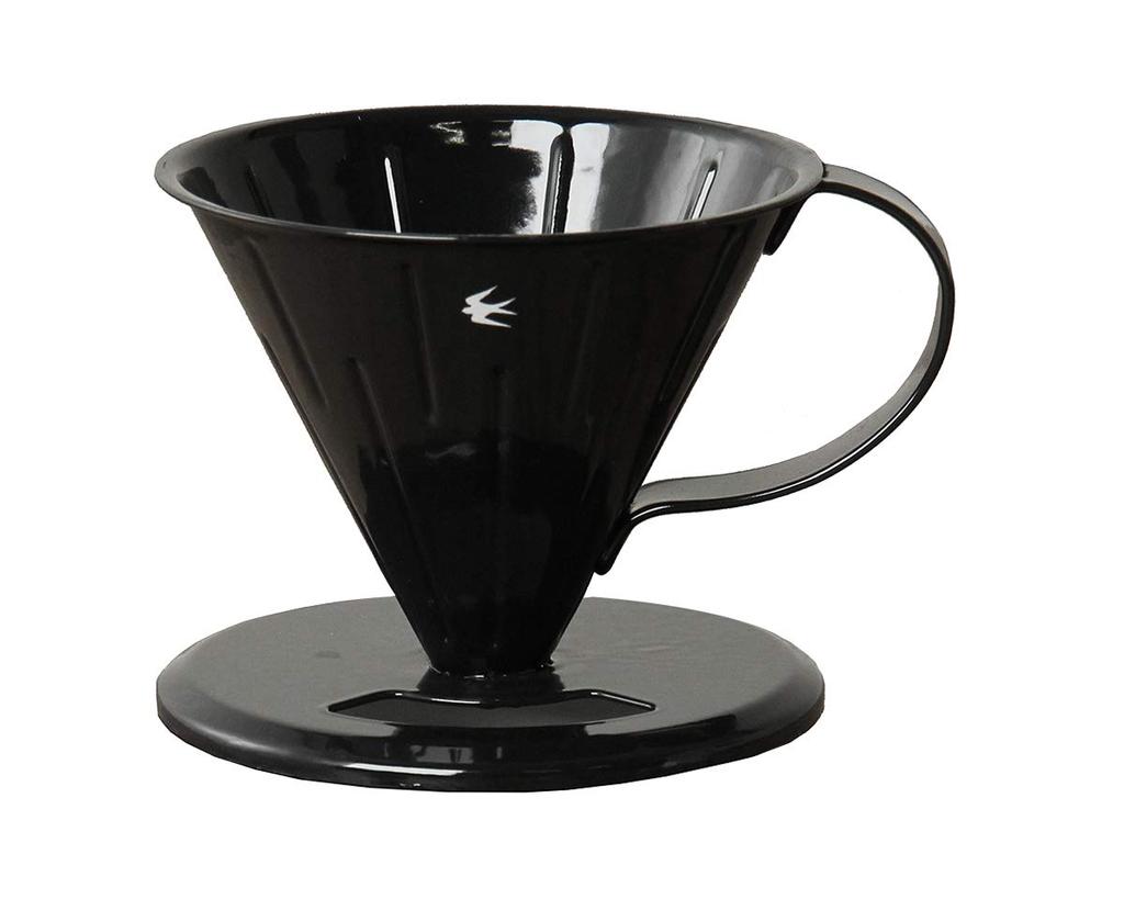 GLOCAL STANDARD PRODUCTS Dripper Glocal Standard Products Enamel Swallow Design Black Stylish Coffee Cafe Artisan Pottery (2-Cup Capacity)