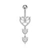 Mote Hjerte Blomst Formet Navlepiercing Ornament Vanndråpe Navlepiercing Anheng Magepiercing Kvinner Kroppssmykker