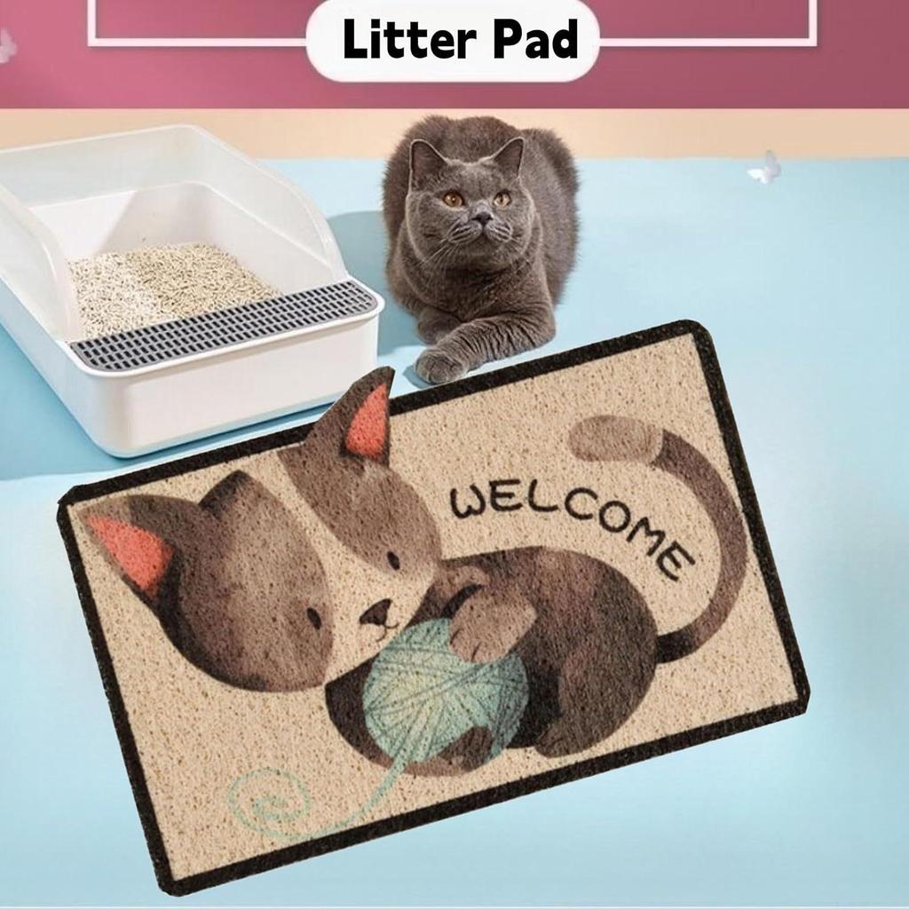 Minimalist Silk Cat Litter and Feeding Mat - Trap, Cute, Easy to Clean