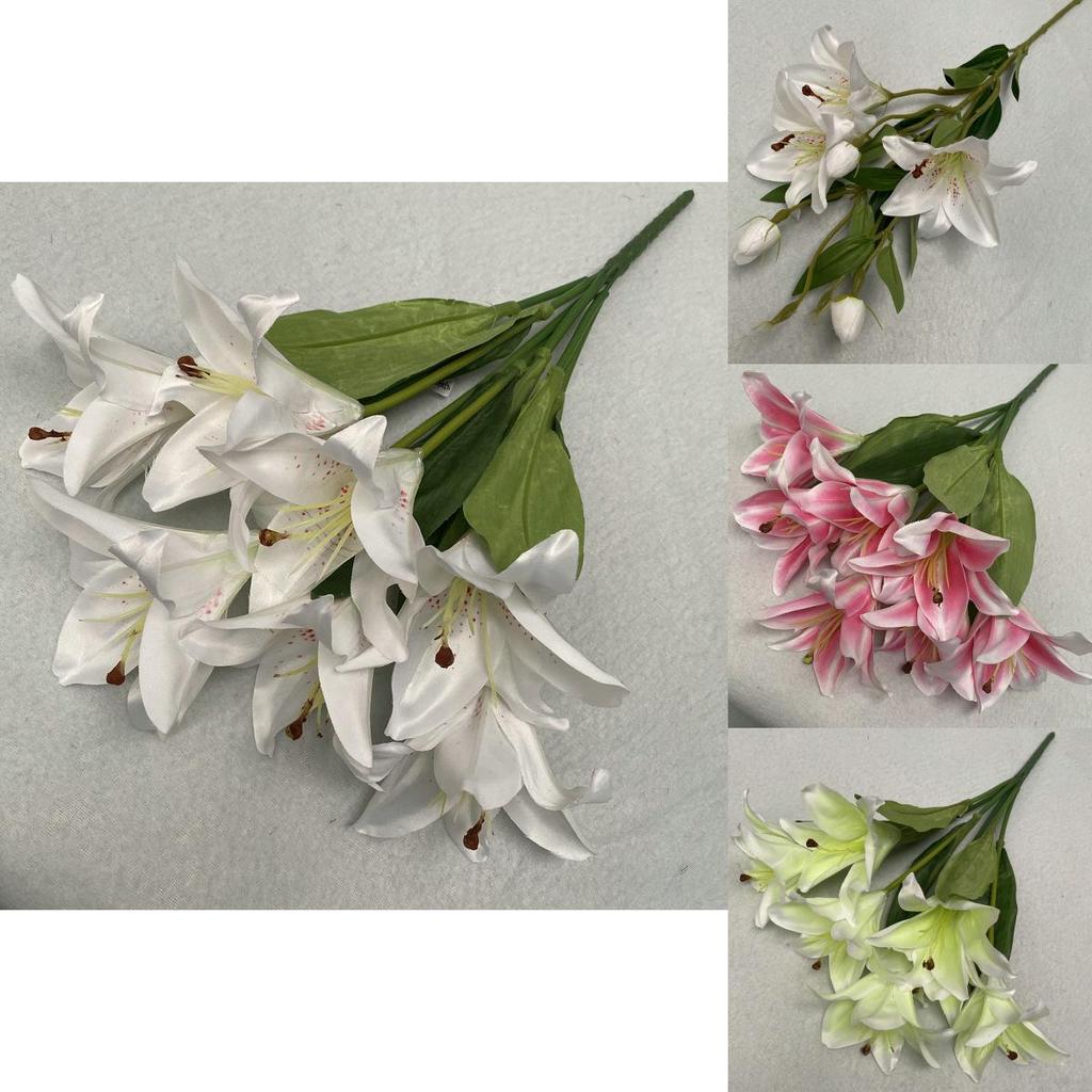 Konstgjord Silkeslilja Blomsterarrangemang För Bröllopsdekoration Heminredning Fotorekvisita