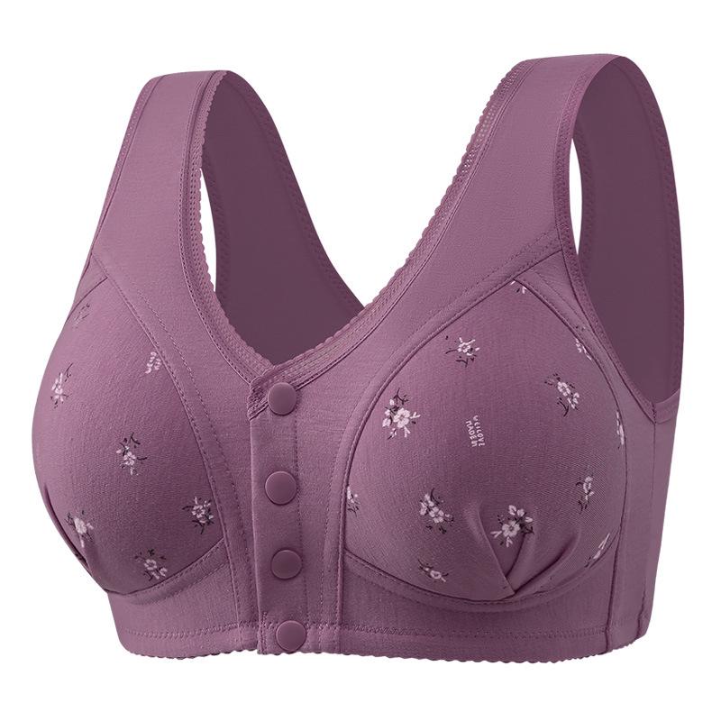 

Дышащий хлопковый бюстгальтер без косточек с застежкой спереди для женщин среднего возраста и больших размеров 42/95