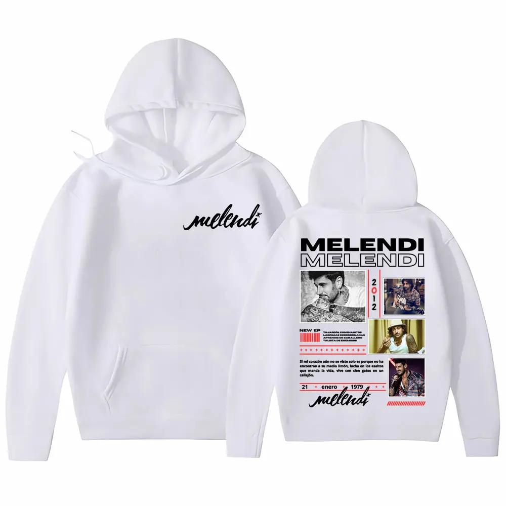 Rapper Melendi Album 2025 Tour Merch Sweatshirt Men Women Fashion Hip Hop Gothic Retro Hoodies Casual Fleece Oversized Pullovers