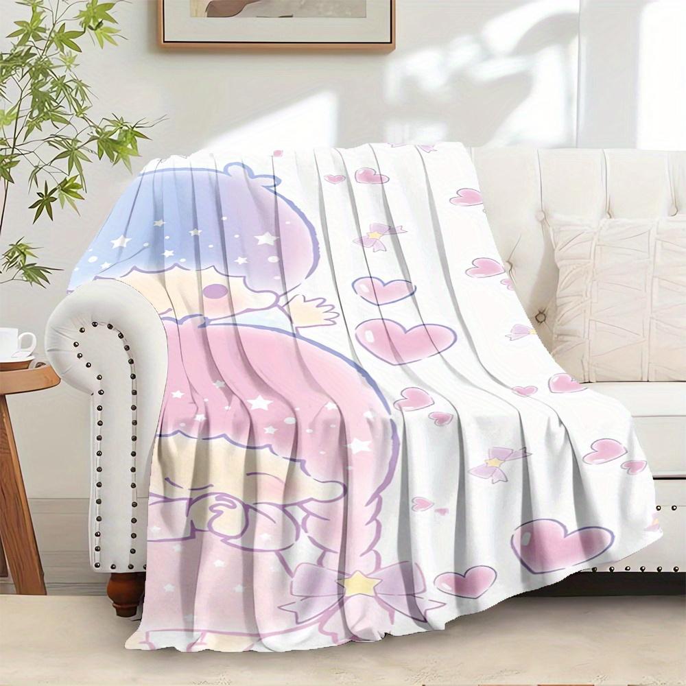 

1pc Flannel Cute, Pastel, Little Twin StarsThrow Blanket, Cartoon Truck Pattern Printed Blanket, Warm Cozy Soft Blanket For Couch Bed Sofa C 130x150cm
