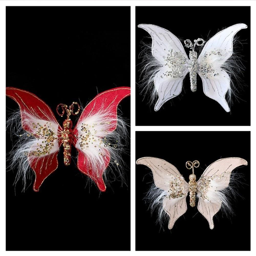 with Clip Christmas Butterflies Ornaments Christmas Tree Decoration  New Year Celebration