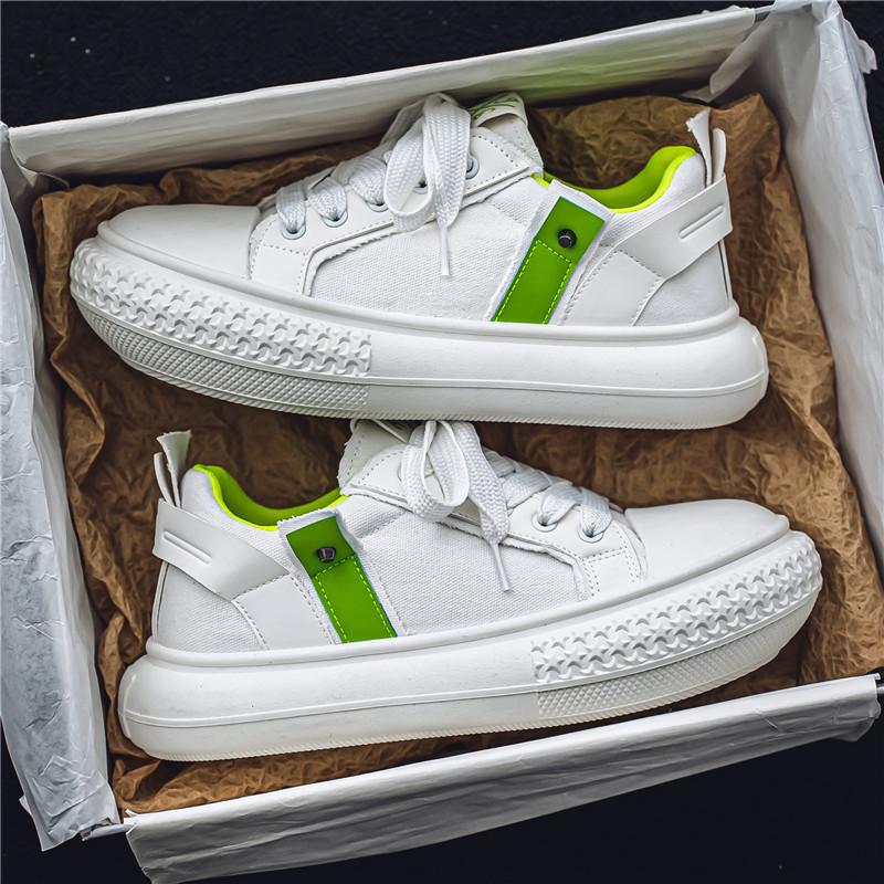 

Fashion and leisure new men s shoes summer breathable little white shoes platform shoes bread shoes youth sports board shoes 44 білий
