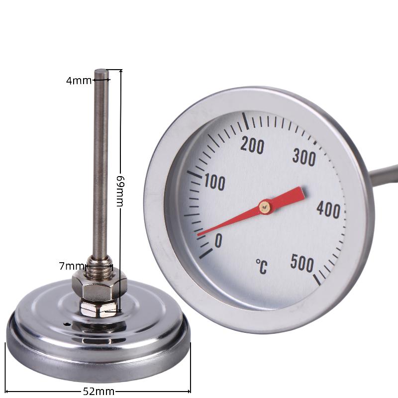 BBQ Bimetallic Oven Grill Temperature Gauge 0-500C For Outdoor BBQ Cooking