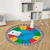 Piano Keyboard Music Note Educational Round Colorful Chord Circle Flannel Carpet For Music Room Kids Learning Instrument Themed