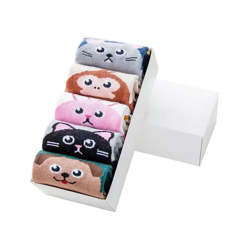 Boys Girls Cute Cartoon Five Fingers Sock Kids Breathable Toe Cotton Hosiery