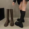 Autumn Winter Slim Women Knee High Boots Female Platform Thick Bottom Long Booties