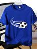 Unisexs Tee Dynamic Speed Line Soccer Ball Graphic Print Cotton Short Sleeve Male Casual Streetwear Outdoor Daily Basic Fashion Top
