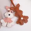 Mini Schnauzer Cute Cartoon Leather Bag Lanyard Keychain Pendant - Creative Small Gift