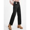 Spring Summer Women's Corduroy Straight Leg Pants, Solid Color Casual Versatile Long Trousers