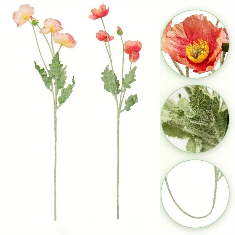 A Top Quality Meiren Artificial Flower Home Decoration Silk Flower Living Room Soft Decoration Wedding Photography Prop Poppy