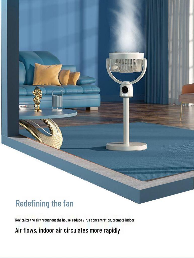 Taiwan 110V Smart Voice-Controlled USB Electric Fan, Dual-Use Oscillating Air Circulator for Desk/Floor.
