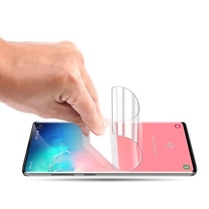 Schutzfolie Kunststoff Samsung Galaxy S10 - Vollständig gewölbter widerstandsfähiger Bildschirmschutz aus Kunststoff [Phonillico®]