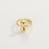 Adjustable Open Ring In 18K Gold Plated Copper With Q-Style Alphabet Letter Design Men Women