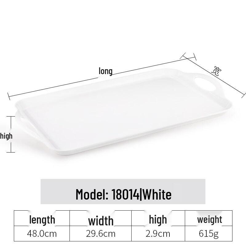 Rectangular White Melamine 3-Compartment Serving Tray