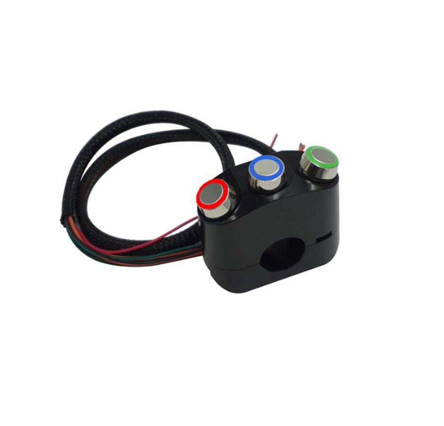 22MM LED CNC Motorbike Handlebar Control Switch Headlight Spotlight Start Button