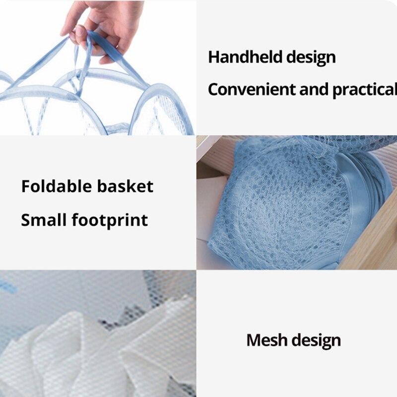 Mesh Pop Up Square Laundry Basket Storage Toy Organizer Bag Collapsible Clothes Baskets for Dorm