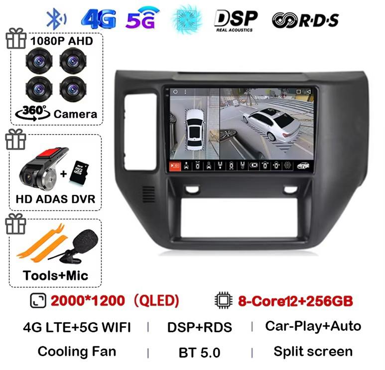 Android 14 Carplay Auto 4G WIFI Car Radio For Nissan Patrol V 5 Y61 2004 - 2011 Multimedia Video Player Navigation GPS Stereo BT