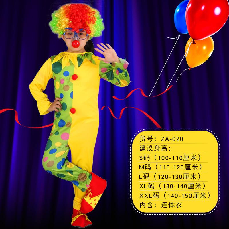 Kinder Clown Bühne Kostüm Kindergarten Aktivität Junge Mädchen Halloween Cosplay Outfit