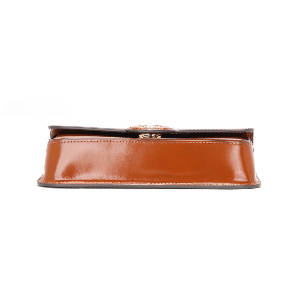 Tory Burch Robinson Logo Flap With Magnetic Snap Closure Leather Shoulder Crossbody Bag Women Bags Deep-Rust 161831-223