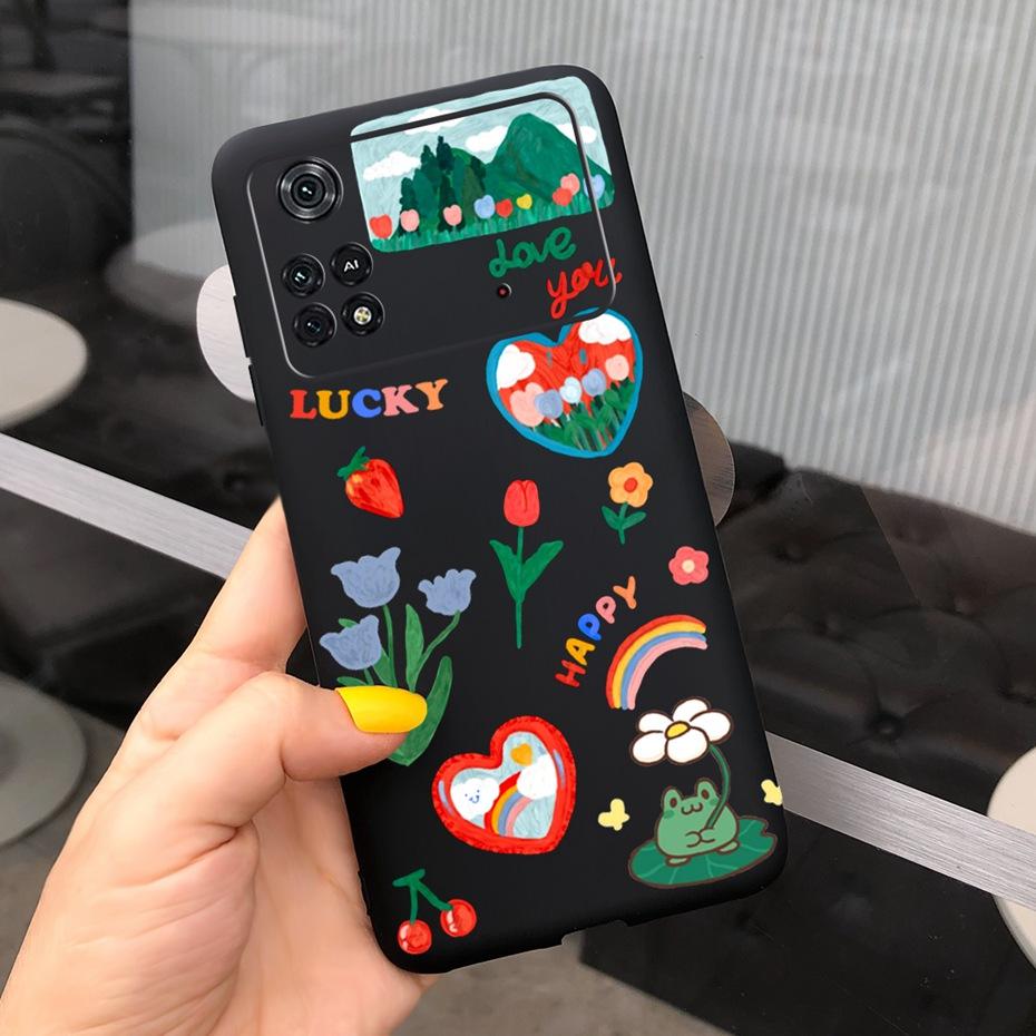 For Xiaomi Poco M4 Pro Case Lovely Pattern Candy Color Phone Case For Poco M 4 M4 Pro 5G 4G PocoM4 Soft Silicone TPU Back Cover