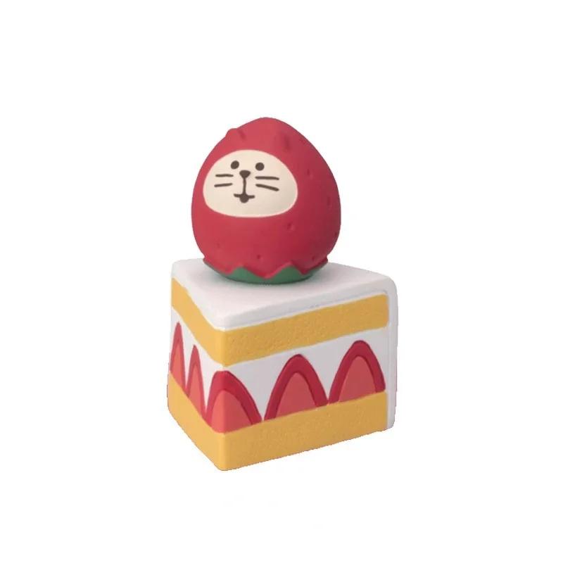 1pc Cat Scene Ornaments Valentine's Day Gifts Chocolate Food and Entertainment INS Strawberry Bread Decoration Resin Ornaments