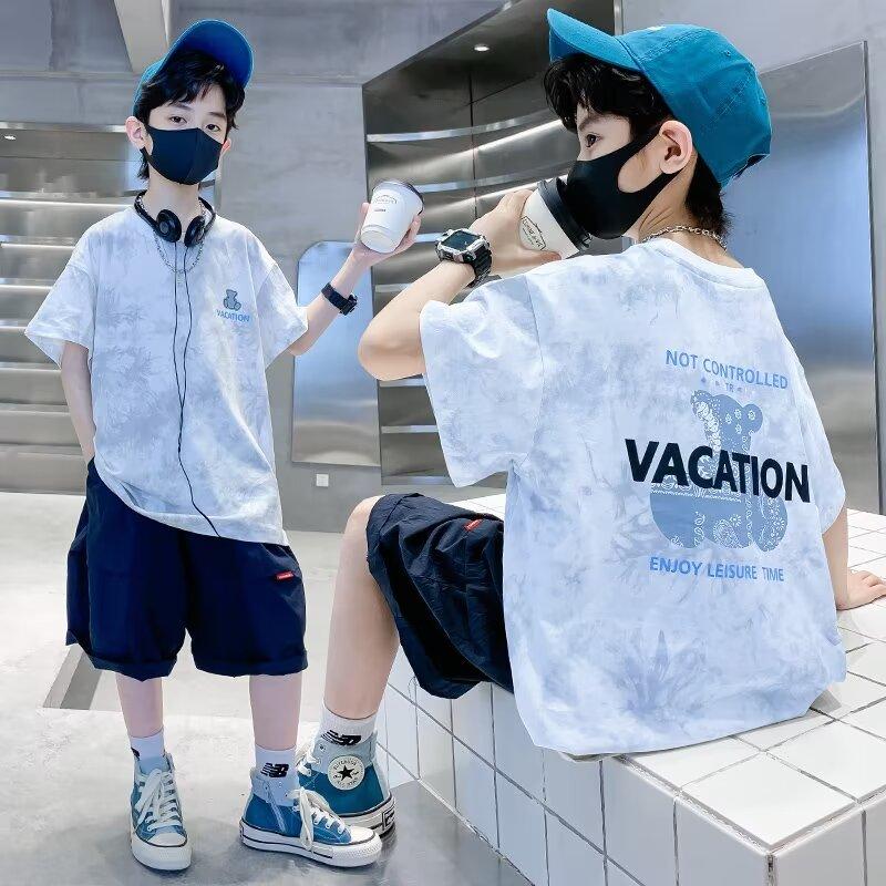 Sommer Kinderkleidung Jungen Mädchen Mode Amerikanischer Stil Cartoon Kleiner Bär T-Shirt Kurzarm Oberteile Kinder O-Ausschnitt T-Shirts