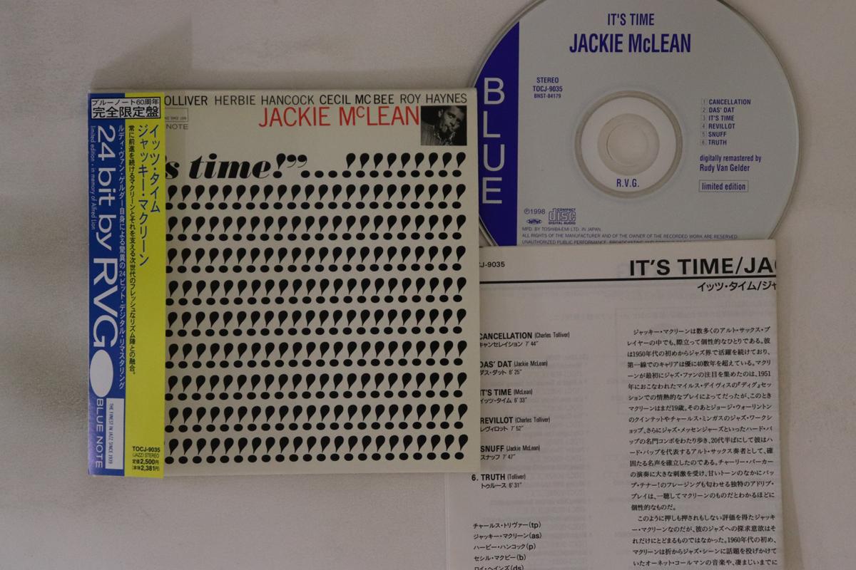 

CD JACKIE MCLEAN - It s Time TOCJ9035 BLUE NOTE 1998 Japan Obi Jazz Used