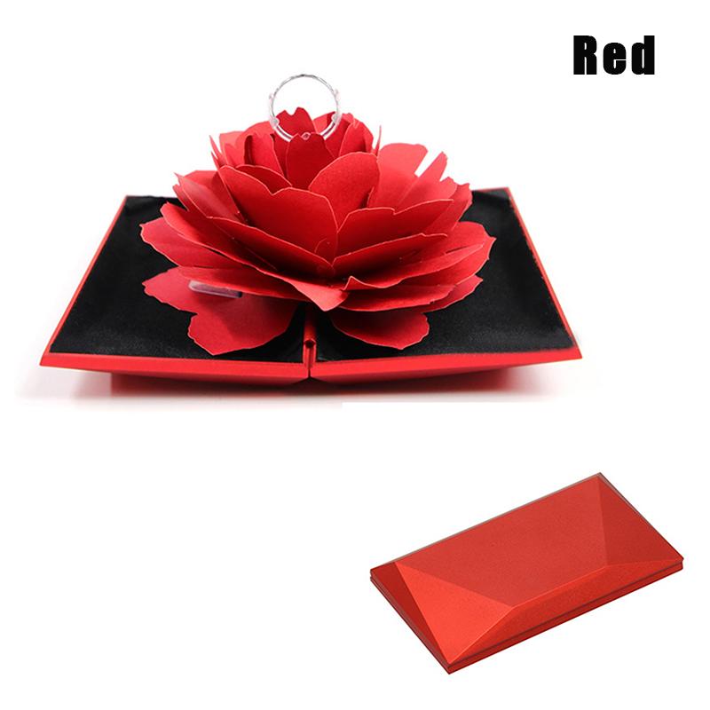 

Креативная коробочка для кольца Маленький футляр для кольца для предложения, помолвки, свадебной церемонии, подарок на день рождения, витрина для ювелирных изделий, презентация красный