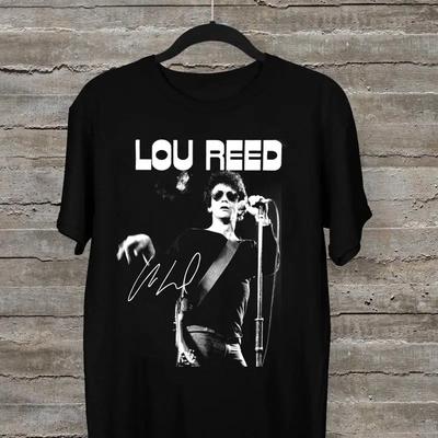 Lou Reed Handtekening Klassiek Retro Zwart Alle Maten T-shirt