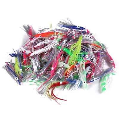 Iscas de pesca Saias de lula Polvo Iscas de pesca de corrico Conjunto de iscas de pesca de plástico macio