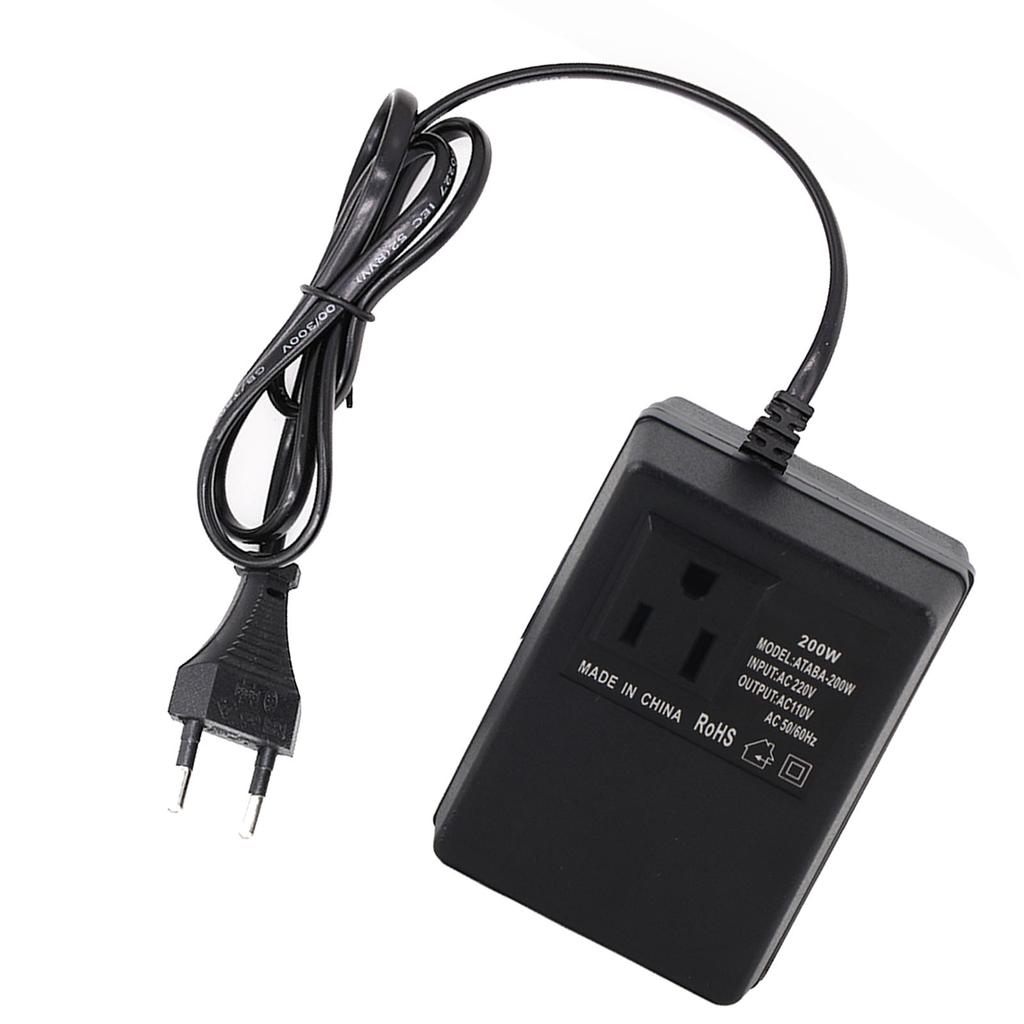 AC 220V to 110V Converter 200W Voltage Converter Portable   Travel Power Adapter Black