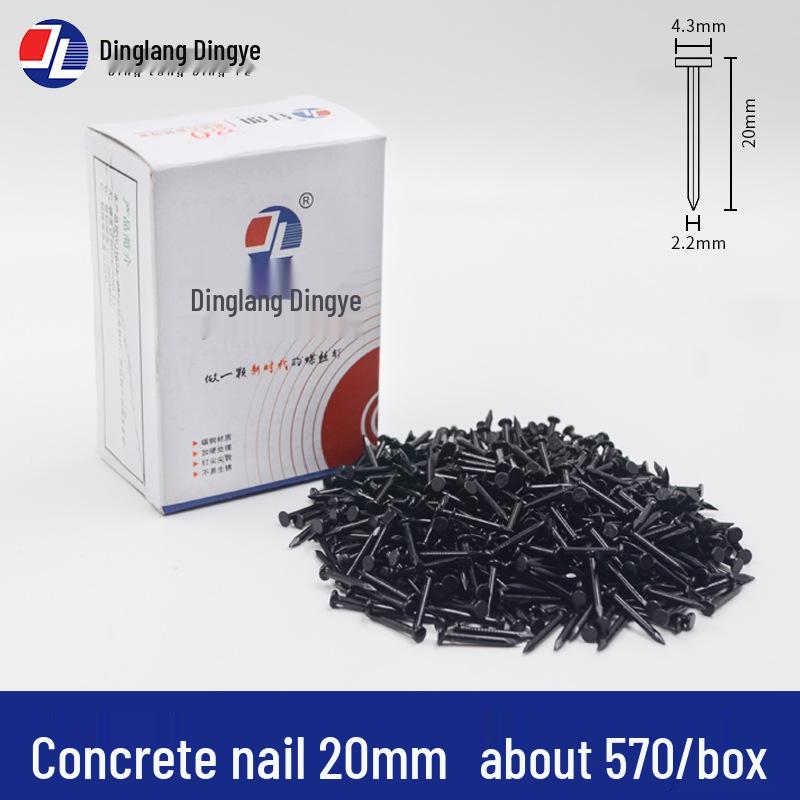 High-Strength Black Steel Nails for Concrete, Picture Hanging & Advertising