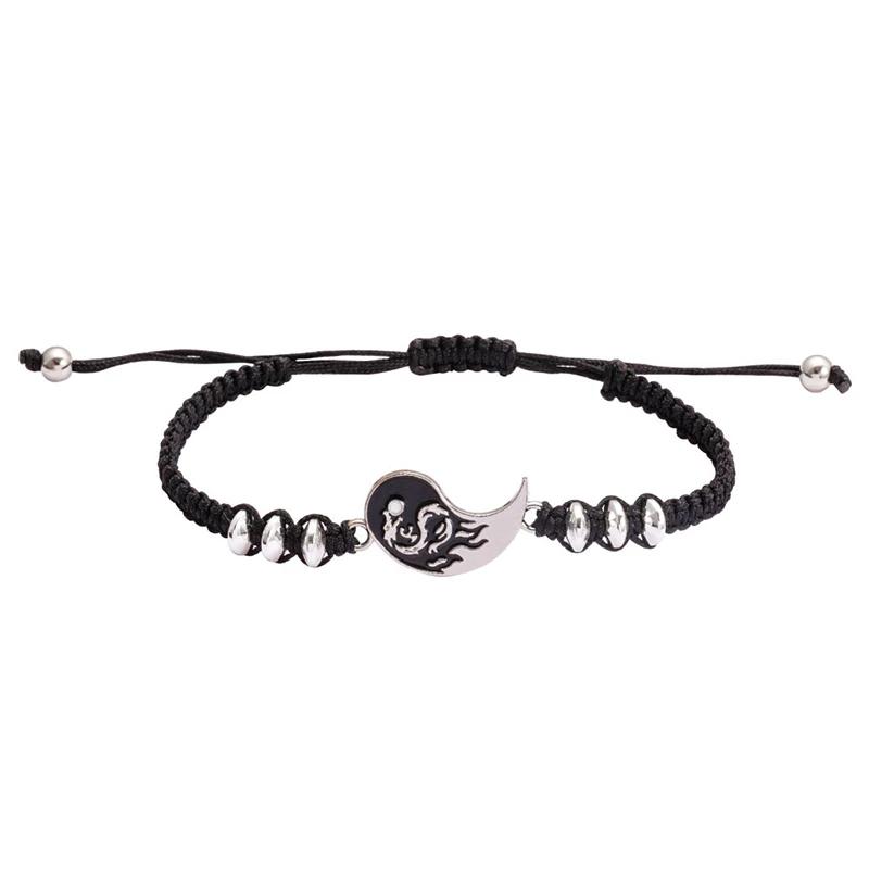 2Pcs/set Dragon Tai Chi Braided Bracelet for Women Men Best Friends Adjustable Yin Yang Bracelets Fashion Couple Jewelry