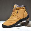 Fleece Lined Men Winter Cotton Shoes, Plus Size Light Sole Warm Snow Boots