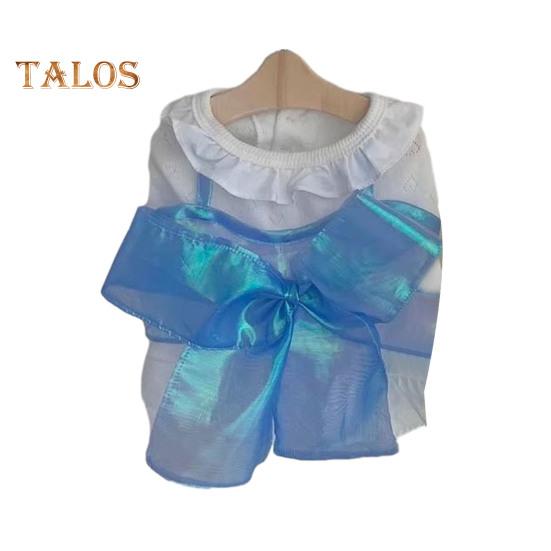 

Платье для собак с большим бантом, платье принцессы для девочек, летний наряд без рукавов для маленьких и средних собак и кошек L синий