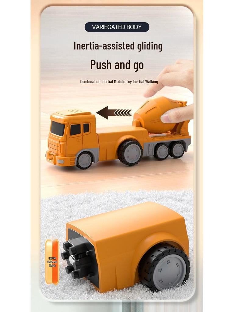 Magnetic Transforming Engineering Vehicle Toy for Boys