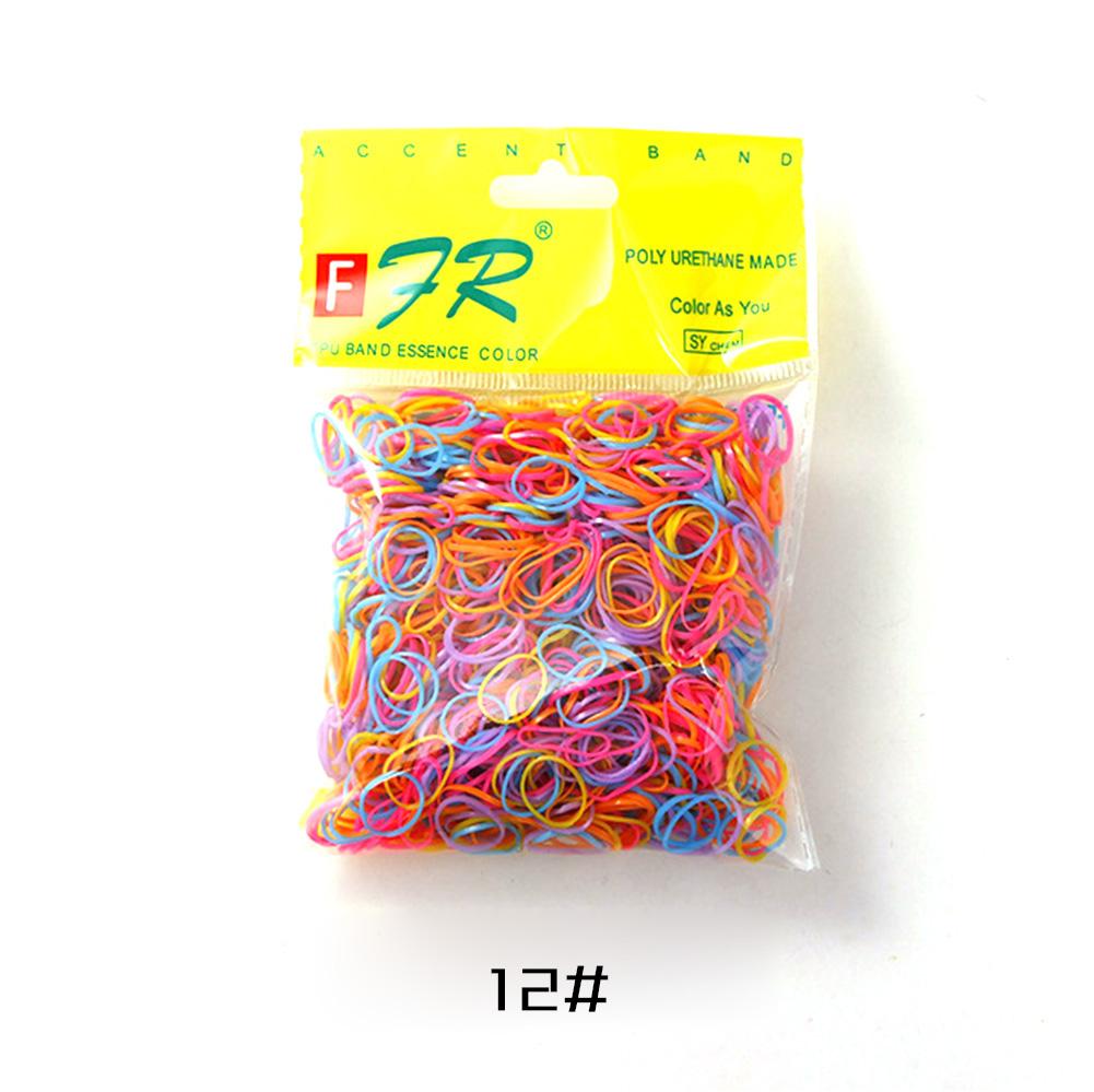 

Около 1000 шт. Разноцветные резиновые резинки для волос, веревки, эластичные резинки для хвостиков, косички, одноразовые аксессуары для волос #12
